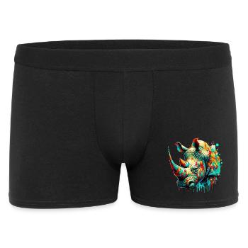 Nashorn - Männer Boxer Shorts - Schwarz - Vorne