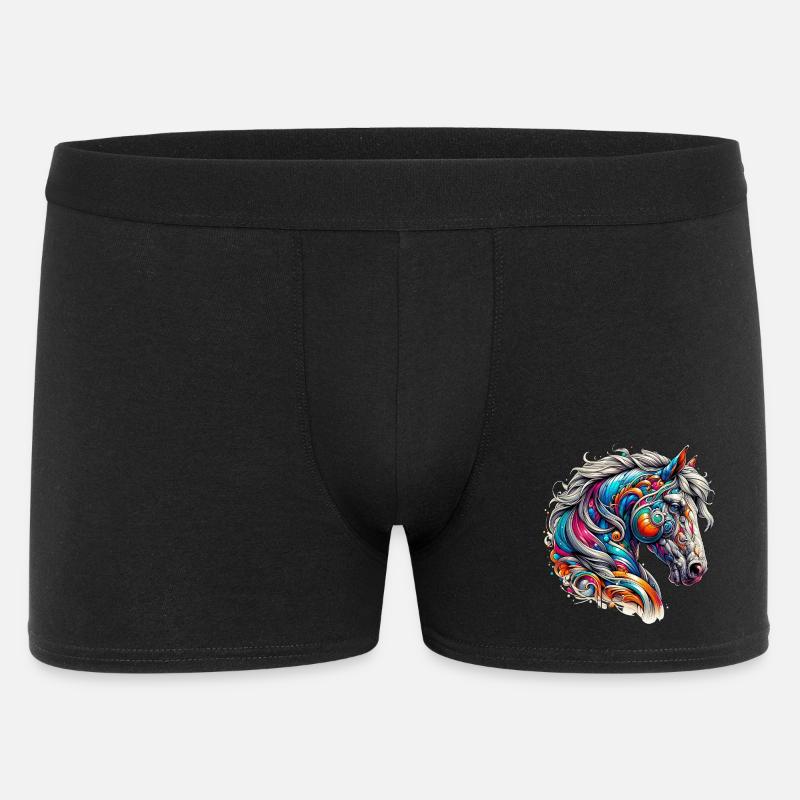 Pferd - Männer Boxer Shorts - Schwarz