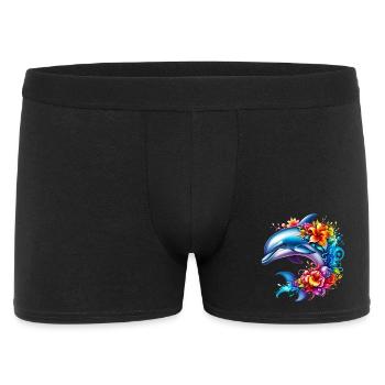 Delfin - Männer Boxer Shorts - Schwarz - Vorne