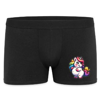 Colorful unicorn cuddly design - Men's Boxer Shorts - black - Front