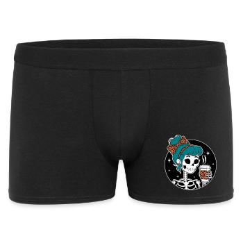 Funny Mexican Skeleton with Latte Coffee Halloween - Men's Boxer Shorts - black - Front