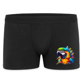 Papagei - Männer Boxer Shorts - Schwarz - Vorne