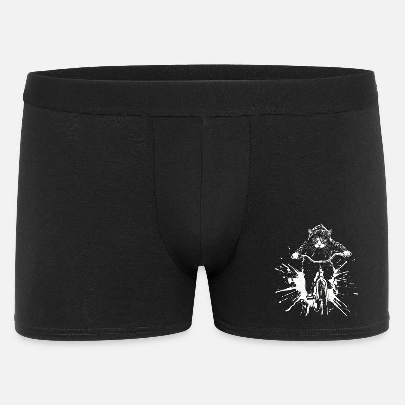 Radfahrende Katze - Männer Boxer Shorts - Schwarz