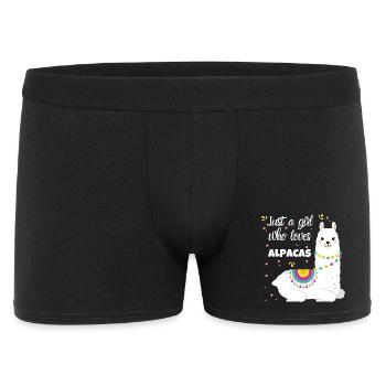 Alpaka Liebe - Männer Boxer Shorts - Schwarz - Vorne