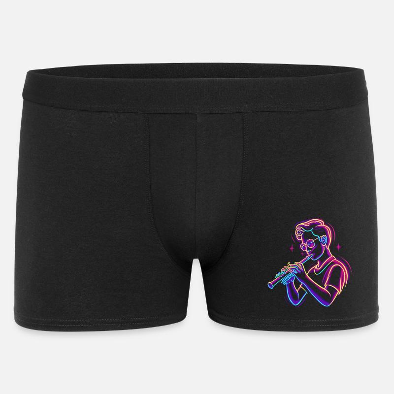 Flûte Garçon Graphique Synthwave - Boxer Homme - noir