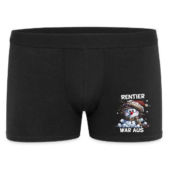 Rentier war aus Schneemann Chaos Weihnacht - Männer Boxer Shorts - Schwarz - Vorne