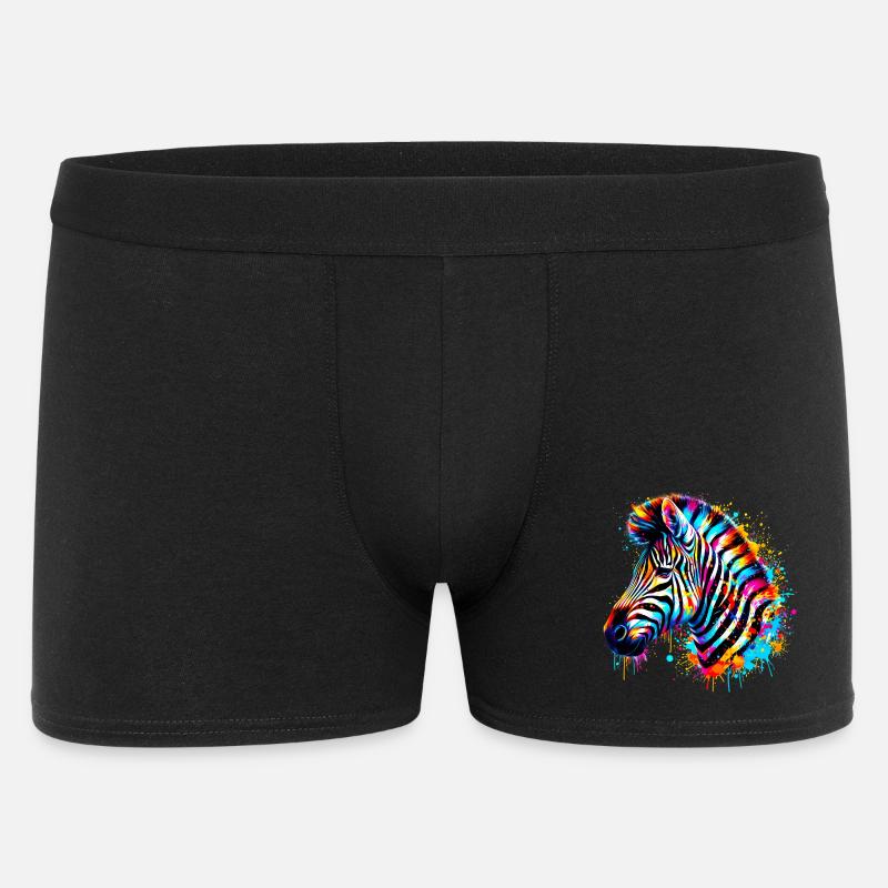 Zebra - Männer Boxer Shorts - Schwarz