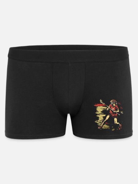 Oldschool Lacrosse Mädchen - Männer Boxer Shorts - Schwarz
