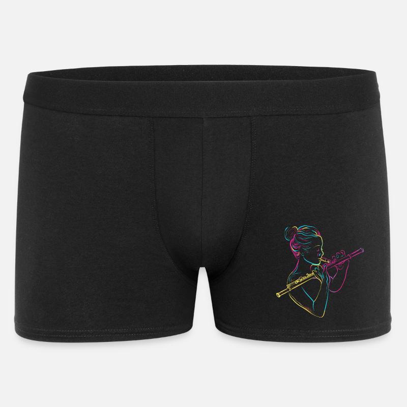 Flötenmädchen 80er Jahre - Männer Boxer Shorts - Schwarz