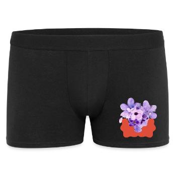 Purple Bloom with Coral Splash - Men's Boxer Shorts - black - Front