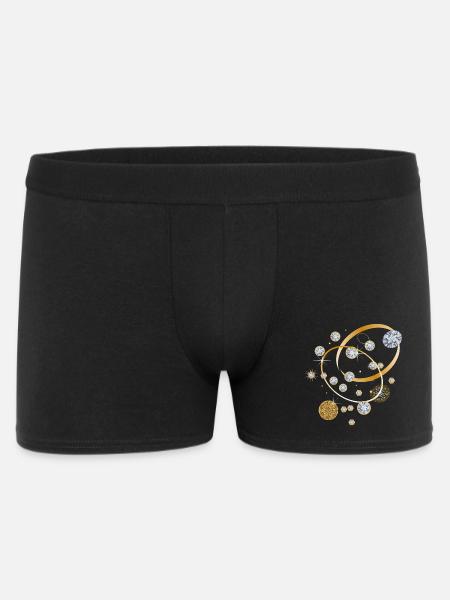 Diamond constellation in golden strips - Men's Boxer Shorts - black