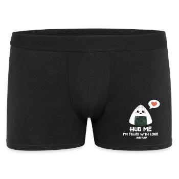 Hug me - Onigiri rempli d’amour et de thon - Boxer Homme - noir - Devant