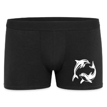 Dolphin Circle Design für umweltfreundliche Bekleidung - Männer Boxer Shorts - Schwarz - Vorne
