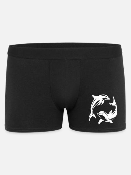 Dolphin Circle Design for Eco-Friendly Apparel - Men's Boxer Shorts - black