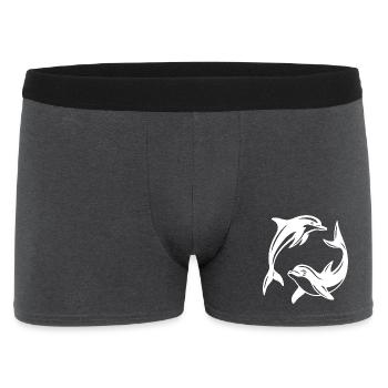 Dolphin Circle Design für umweltfreundliche Bekleidung - Männer Boxer Shorts - Anthrazit - Vorne