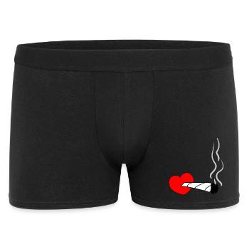 Heart with smoking joint – symbol of marijuana v - Men's Boxer Shorts - black - Front