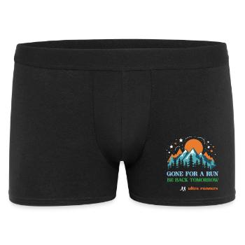 Zum Laufen gegangen – Bin morgen wieder da – Ultraläufer - Männer Boxer Shorts - Schwarz - Vorne