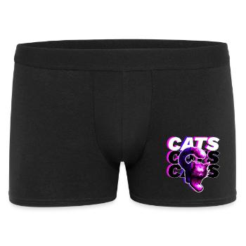 CATS, CATS, CATS · Bunte Raubkatze - Männer Boxer Shorts - Schwarz - Vorne