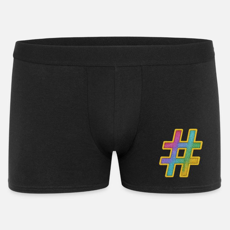 Bunter Glitzer Hashtag Dekor - Männer Boxer Shorts - Schwarz