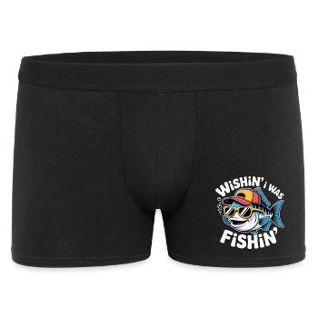 Water Sports Funny Fish Design Angler Fisherman - Men's Boxer Shorts - black - Front