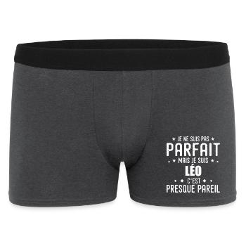 Léo : authentique, imparfait, top, perfection - Boxer Homme - charbon - Devant