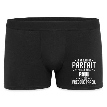 Paul: authentisch, unvollkommen, oben, Perfektion - Männer Boxer Shorts - Schwarz - Vorne