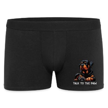 Talk to the Paw Rottweiler Rottweilerbesitzer  - Männer Boxer Shorts - Schwarz - Vorne