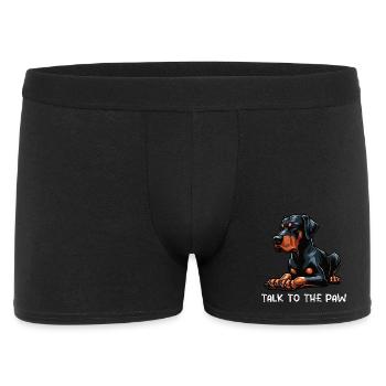 Talk to the Paw Dobermann Dobermannbesitzer  - Männer Boxer Shorts - Schwarz - Vorne
