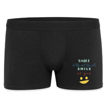 _Sourit_la_vie_-_la_vie_te_sourira - Boxer Homme - noir - Devant