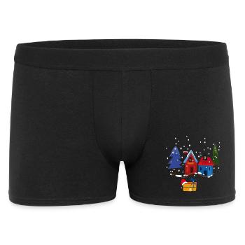 Winter houses with snow - Men's Boxer Shorts - black - Front