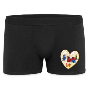 Village d’hiver avec maisons - Boxer Homme - noir - Devant