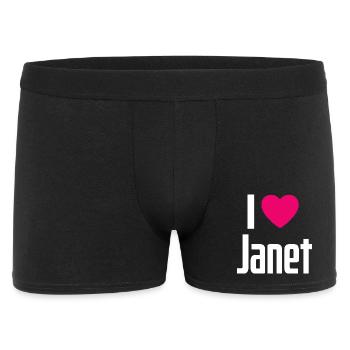 I Love Janet Pink Heart I Love Janet - Men's Boxer Shorts - black - Front