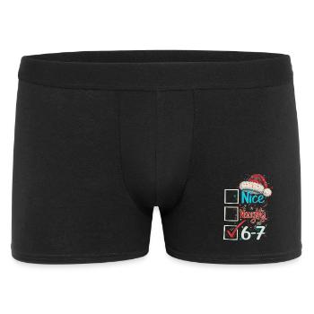 Nice Naughty 6 7 Weihnachten - Männer Boxer Shorts - Schwarz - Vorne