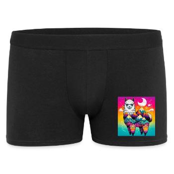 Alpaka - Männer Boxer Shorts - Schwarz - Vorne