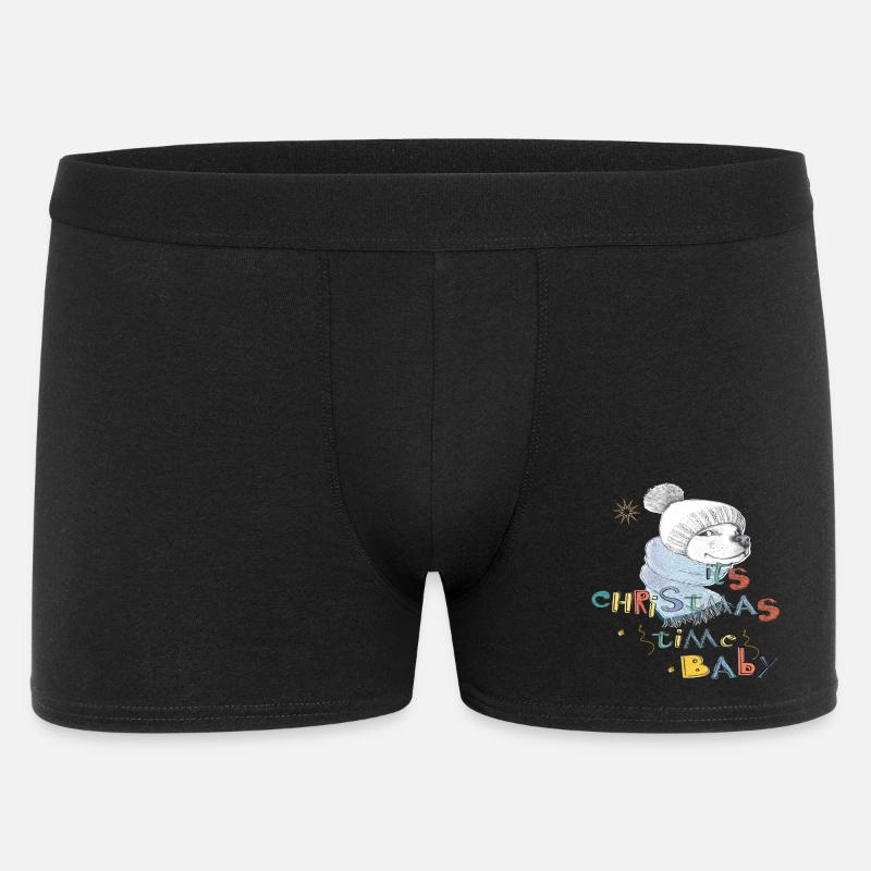  Weihnachtszeit  - Männer Boxer Shorts - Schwarz