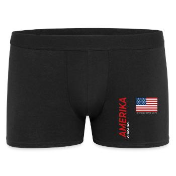Chicago - Männer Boxer Shorts - Schwarz - Vorne