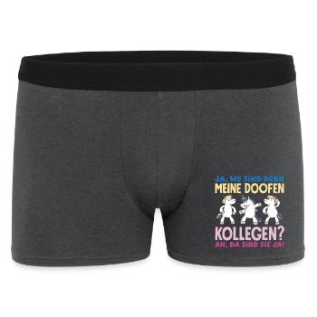 My stupid colleagues There they are office work - Men's Boxer Shorts - charcoal grey - Front