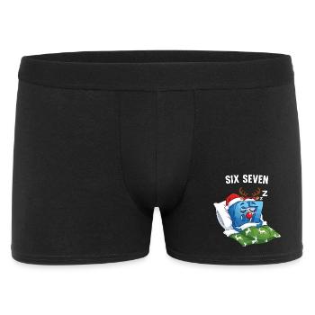 67 Six Seven Meme Weihnachten Pyjama - Männer Boxer Shorts - Schwarz - Vorne