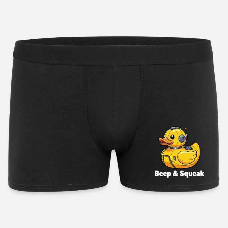 Beep & Squeak Roboter-Ente - Männer Boxer Shorts - Schwarz