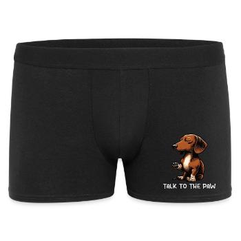 Talk to the Paw Dackel Dackelbesitzer Dackelhalter - Männer Boxer Shorts - Schwarz - Vorne