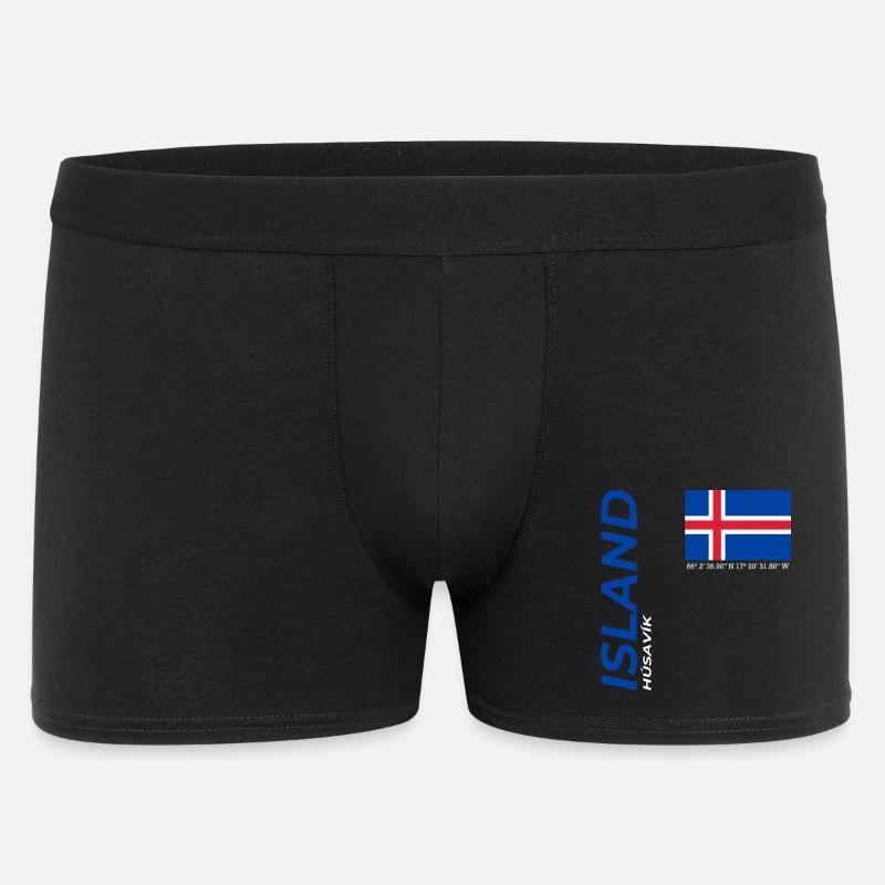 Húsavík - Männer Boxer Shorts - Schwarz