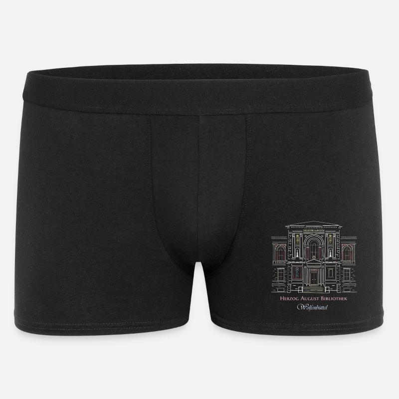 Wolfenbüttel, library hand-drawn - Men's Boxer Shorts - black