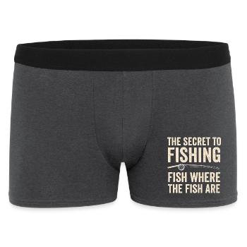 The Secret To Fishing Saying Angler Fishing Humor - Men's Boxer Shorts - charcoal grey - Front