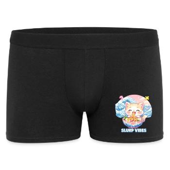 Slurp Kawaii Cat Ramen Noodles Anime Cat - Men's Boxer Shorts - black - Front