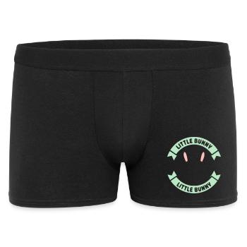Little Bunny Hase Logo Abzeichen Süß - Männer Boxer Shorts - Schwarz - Vorne