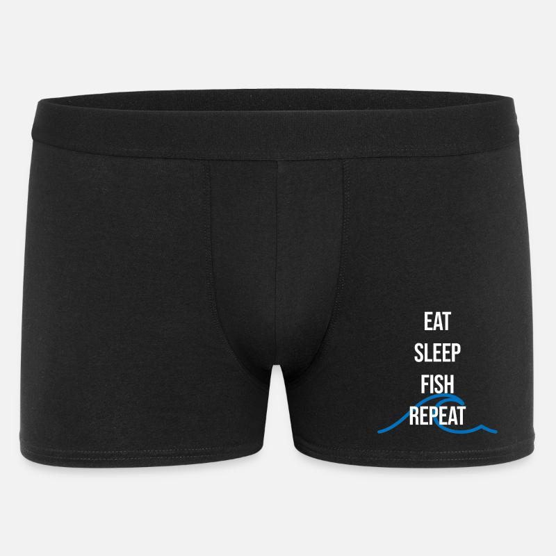 Manger Dormez Poisson Répéter – Déclaration du pêcheur - Boxer Homme - noir