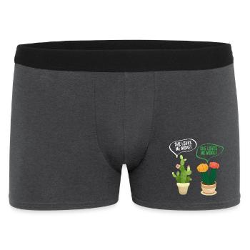 Plant Lover Plants Succulent Flower Love - Men's Boxer Shorts - charcoal grey - Front