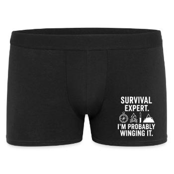Expert en survie – Probablement improvisé - Boxer Homme - noir - Devant