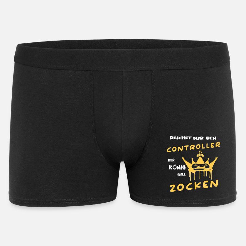 Reichet Mir Den CONTROLLER Der König Will ZOCKEN - Männer Boxer Shorts - Schwarz