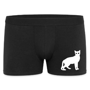 Silhouette de chat blanc Cadeau Amoureux des chats - Boxer Homme - noir - Devant